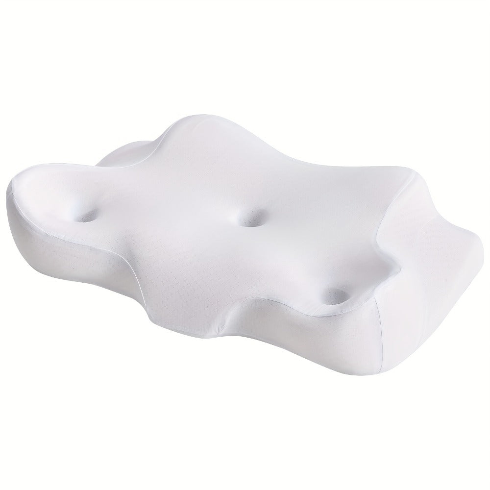 Memory Foam Cervical Pillow Ergonomic Contour Neck Support Orthopedic Bed Pillow for Side Back Stomach Sleepers with Cooling Pillowcase Queen King
