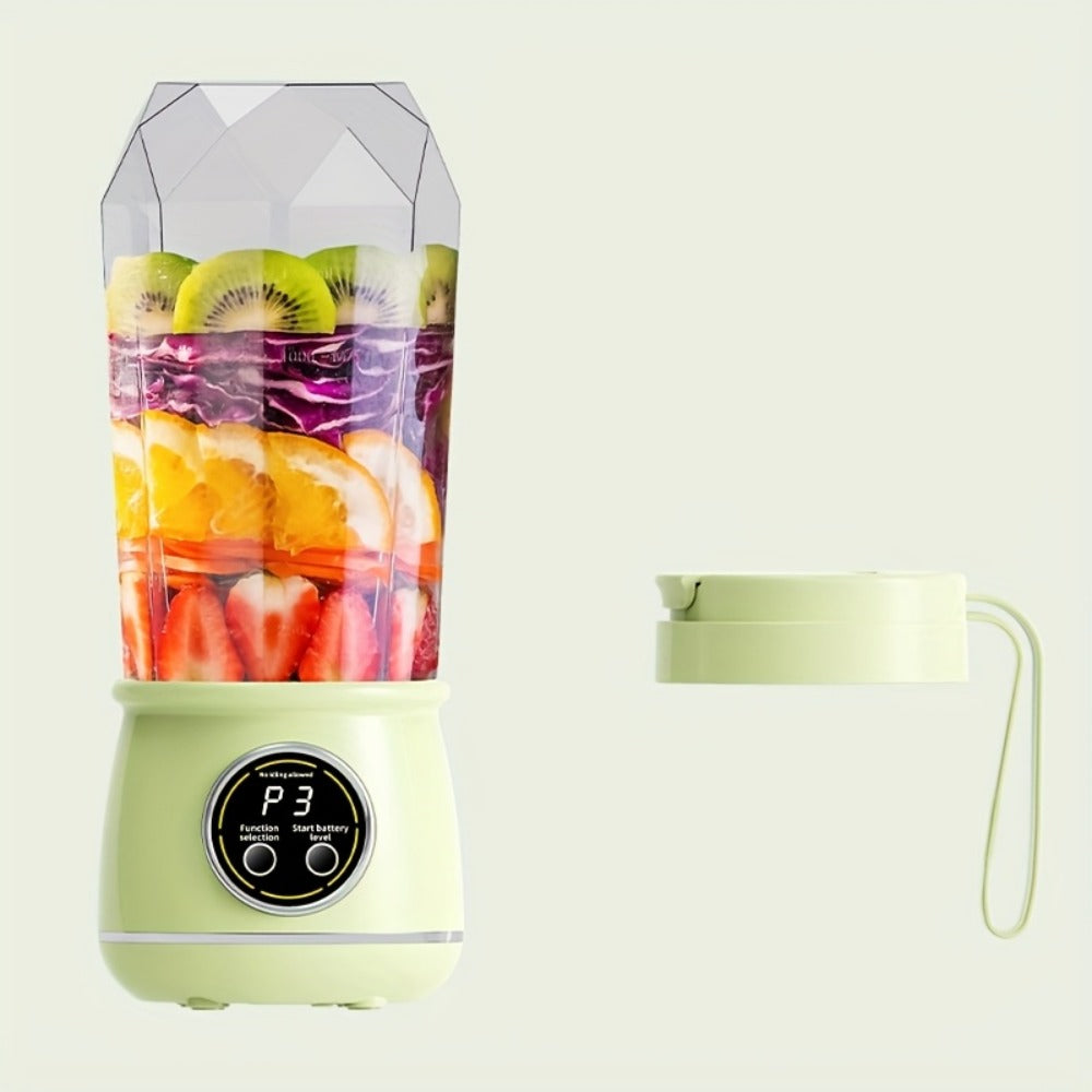 Portable Juicer USB Rechargeable with LED Display - Handheld Personal Blender for Smoothies, Juice & Ice Crush, Li-Ion Battery Powered Mini Juicer Cup for Home, Gym, Travel & Outdoor, Multiple Styles