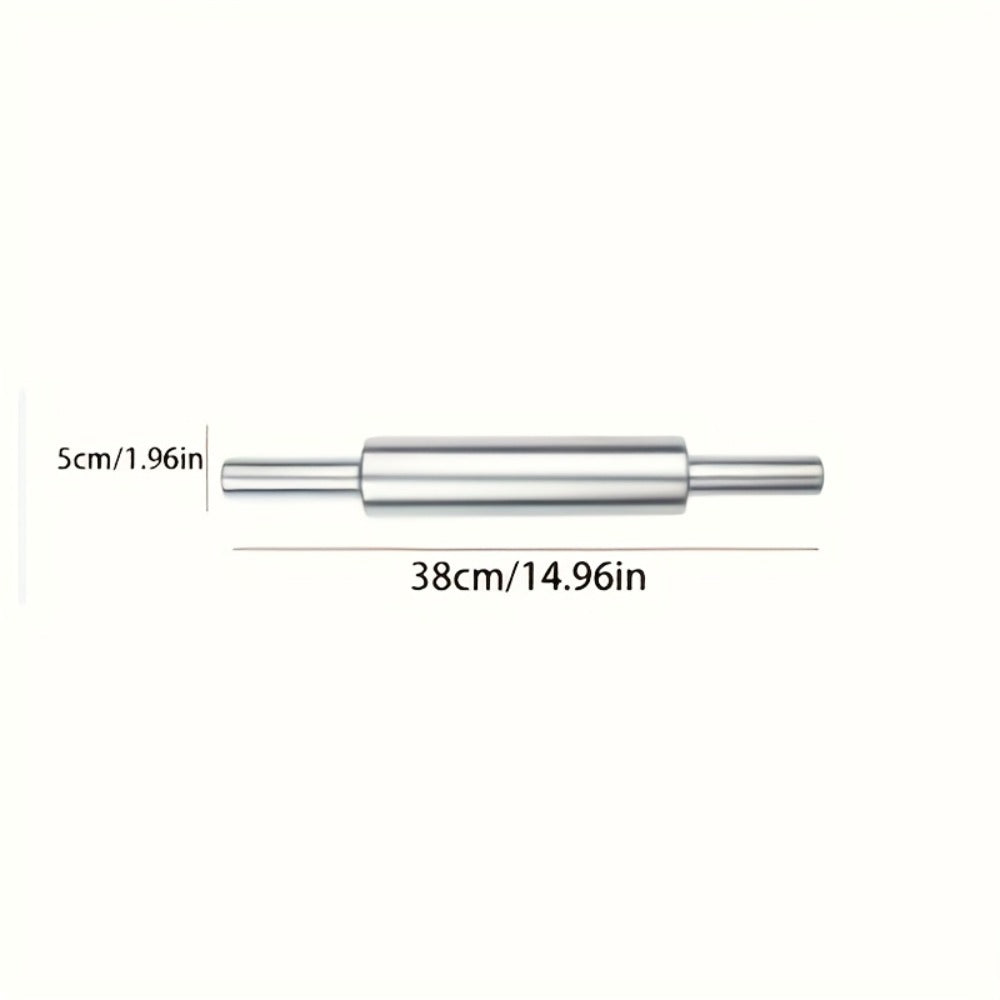 Stainless Steel Rolling Pin, Professional Non-Stick Dough Roller with Non-Slip Grip and Rounded Ends, Easy to Clean Baking Rolling Pin for Pizza Dough, Pie Crust, Pasta, Cookie, Bread, Multiple Sizes