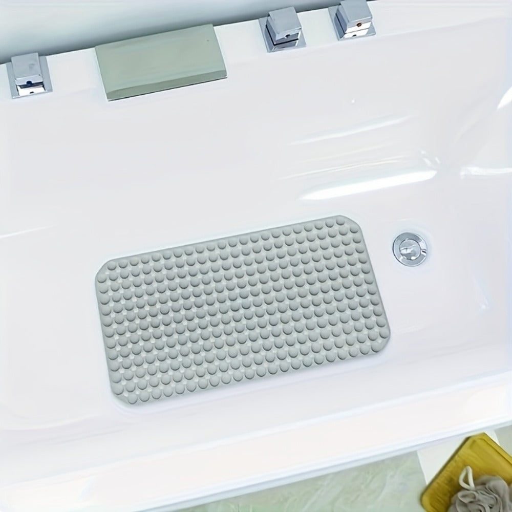 Bath Mat with Suction Cups Non-Slip Shower Mat TPR Quick Dry Machine Washable Bathtub Mat for Bathroom Spa