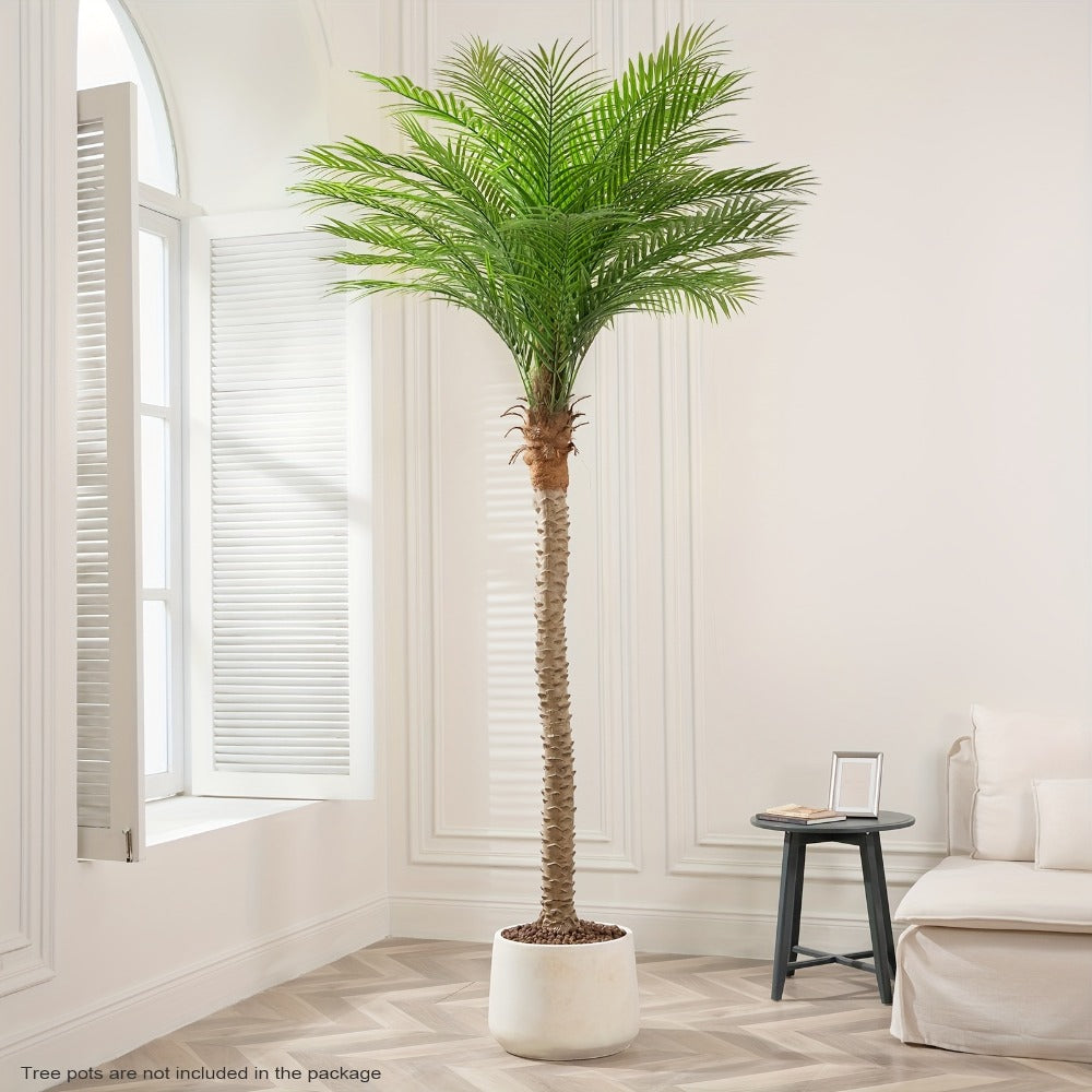 Large Artificial Palm Tree 7ft 8ft 9ft, UV Resistant Faux Tropical Palm Tree with Realistic Leaves for Outdoor Patio Garden Yard, Indoor Living Room Hotel Pool Sunroom Christmas Decor