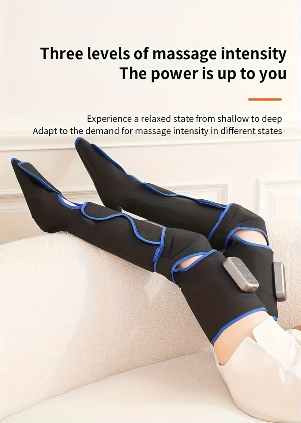 Leg Massager with Heat ¨C Full Leg Air Compression Massager, 4 Modes Wireless Charging, Large Display, Breathable Wrap for Thighs, Shins, Knees, Ankles & Feet, Relief for Swelling, Circulation & Fatigue
