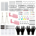 Body Piercing Jewelry Set 116pcs Stainless Steel ¨C 14G 16G Mix BCR CBR Labret Lip Rings, Cartilage Daith Earrings, Nose Septum & Belly Studs