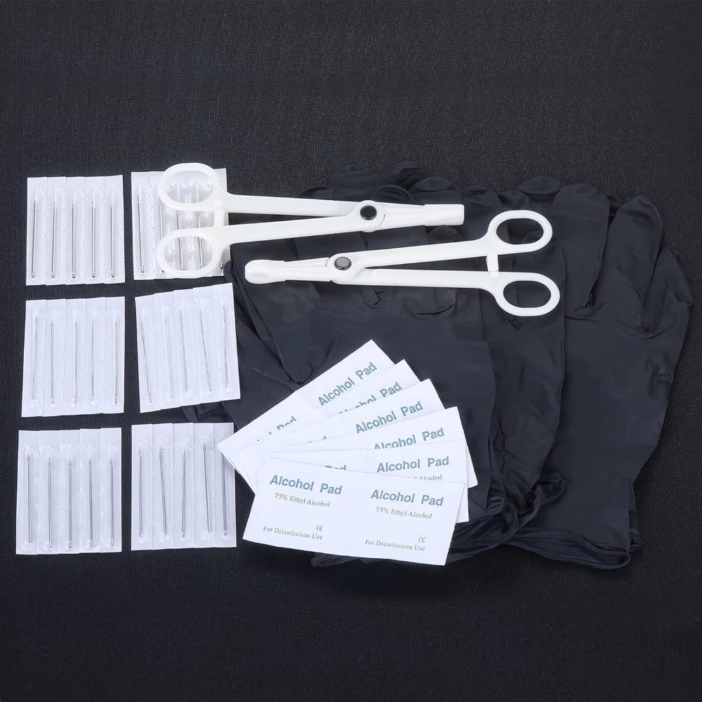 Body Piercing Jewelry Set 116pcs Stainless Steel ¨C 14G 16G Mix BCR CBR Labret Lip Rings, Cartilage Daith Earrings, Nose Septum & Belly Studs