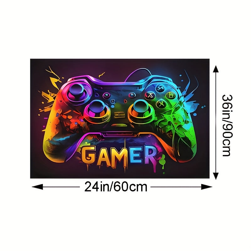 Gaming Mouse Pad Large Extended Cyberpunk Controller Design Non-Slip Desk Mat for PC Console Streaming Setup Esports Game Room Decor Teen Boys Gift 24x36 47x63 Inch