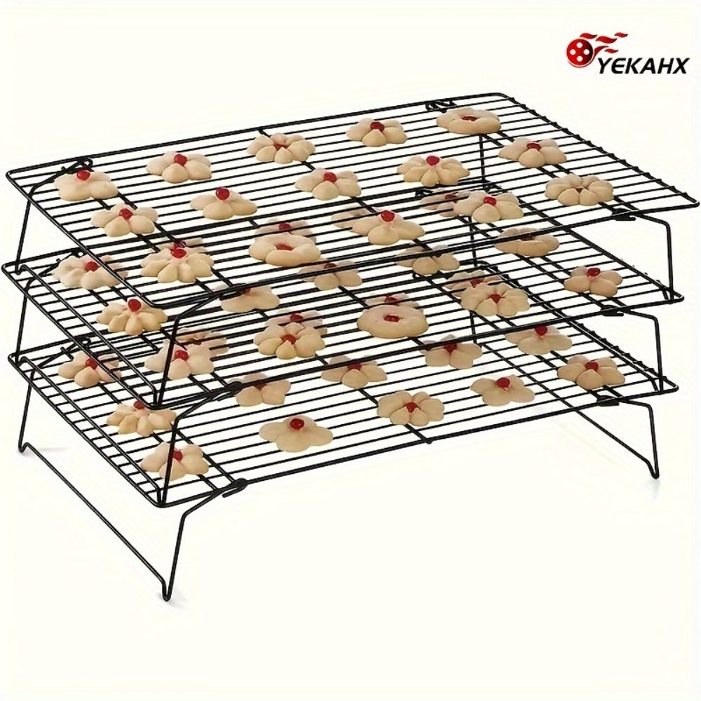Cooling Rack for Baking Set of 3 Collapsible Stackable Wire Rack Oven Safe Stainless Steel Cookie Cooling Rack Kitchen Baking Rack for Cake Bread Cookies Roasting Air Frying