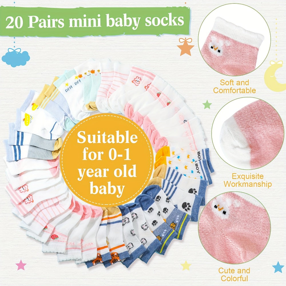 Baby Shower Sock Hunt Game Set 20 Pairs Cotton Socks with Wooden Table Sign Gender Reveal Party Favor