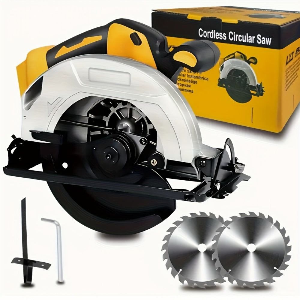 Cordless Circular Saw Compatible with DeWalt 20V MAX Battery | 7-Inch Brushless Electric Saw, 0-50¡ã Bevel, 2 Blades Included ¨C Woodworking, Stone & Plastic Cutting