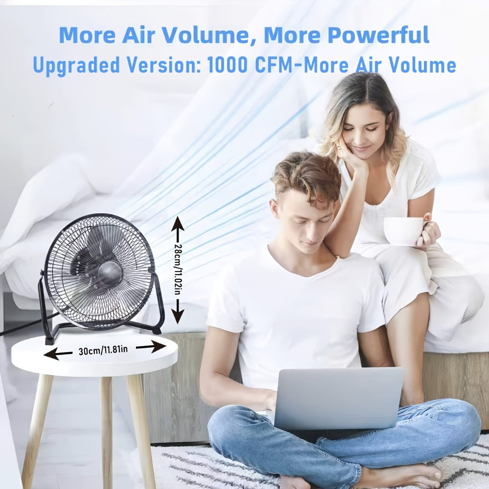 Industrial Floor Fan High Velocity 9 & 20 Inch ¨C Metal Construction & Blades, 3-Speed Heavy Duty Fan for Industrial, Commercial & Garage Use | Silver, Black & Blue