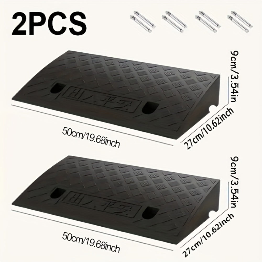 Curb Ramp Heavy Duty Plastic 3000 lb Portable Lightweight for Car SUV Motorcycle Bike Wheelchair Scooter Driveway Sidewalk Loading Dock Garage Outdoor Use Mobility Aid Ramp 2/4 Pack Black