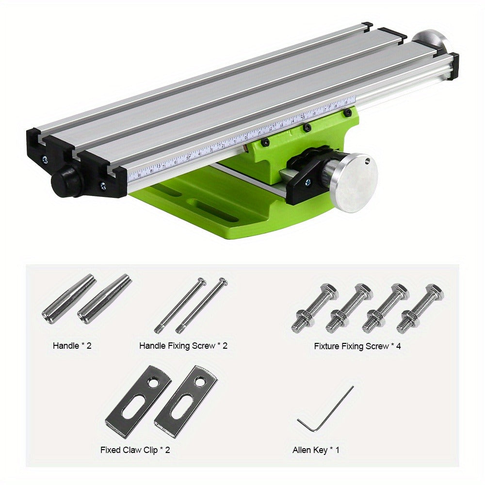 Cross Slide Table BG-6300 Compound Milling Drilling Worktable X-Y Axis Adjustable Bench Drill Press Work Table for Mini Drill Machine