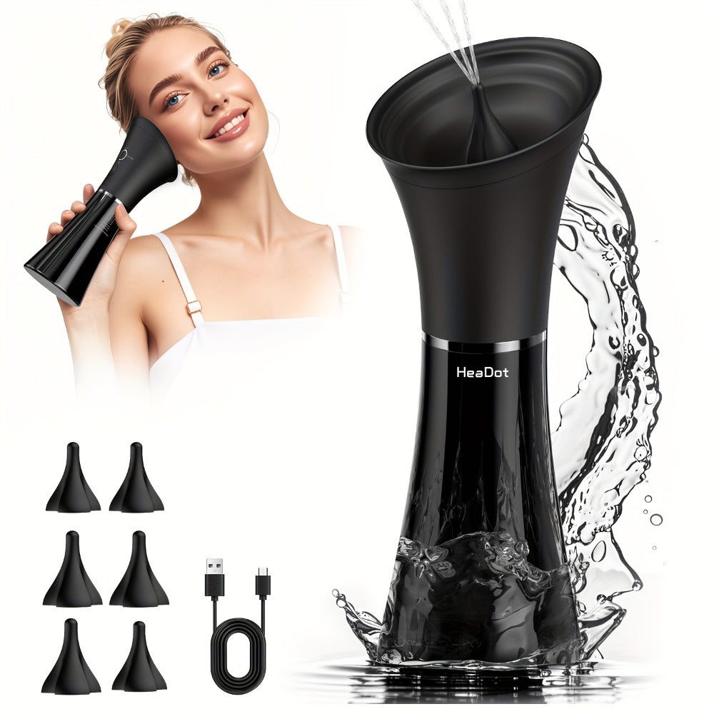 Electric Ear Irrigation Kit Upgraded 4-Speed Dual Tank Design ¨C 6 Tips Hydraulic Ear Wax Removal with Water Temp Sensor, Visual Waste Tank, USB Rechargeable, Nozzle Belt, Safe Home Ear Cleaner