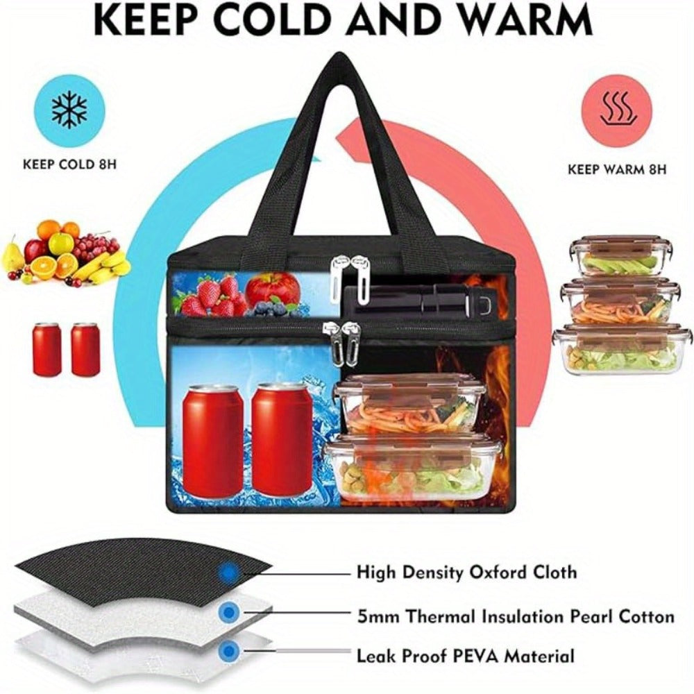 Insulated Lunch Bag Oxford Cloth Portable Food Bag Multipurpose Thermal Snack Bag for Work School Picnic Travel