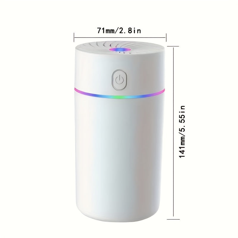 USB Cool Mist Humidifier with Color-Changing Night Light, Portable Desktop Car Aromatherapy Humidifier Nano Fine Mist Facial Steamer, Filter-Free Continuous Intermittent Atomization for Bedroom Office Travel