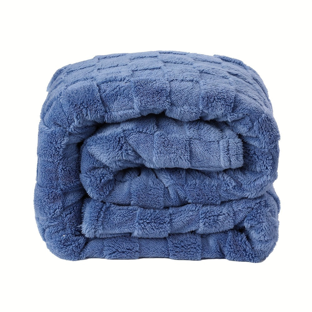Quilted Flannel Throw Blanket ¨C 180-200gsm Soft Warm All-Season Bed Cover, 17 Patterns, Rhinestone & Checker Designs, 2 Sizes