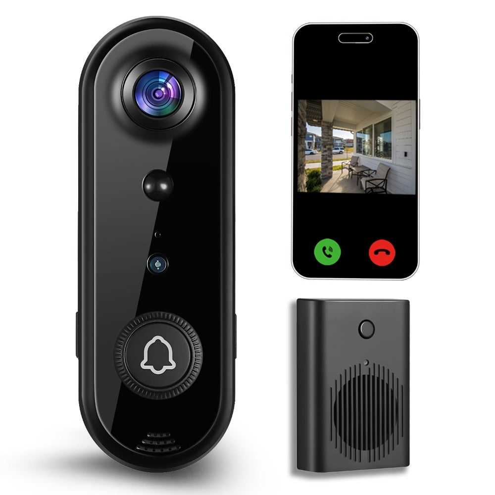 Video Doorbell Camera 1080P HD Wireless with Night Vision, Motion Detection, Two-Way Audio, Indoor Chime & Cloud Storage ¨C 5200mAh Battery, 166¡ã Wide Angle, 2.4GHz WiFi Smart Door Camera