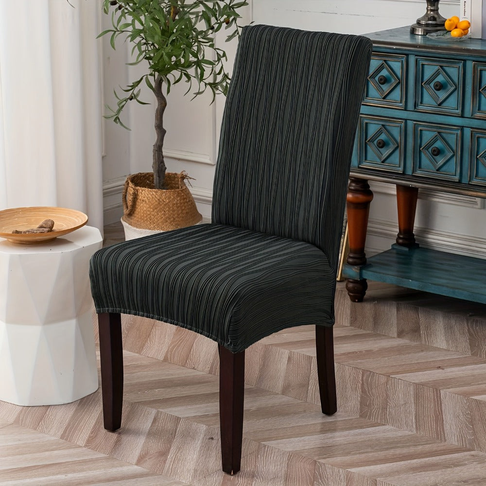 Dining Chair Covers Stretch Slipcovers Set of 4 or 6, Stain Resistant Removable Washable Chair Protector for Home Kitchen Restaurant Wedding, Spandex Jacquard Fabric, 7 Colors Available