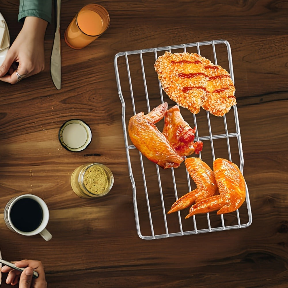 Cooling Rack 2pcs, Heavy Duty Carbon Steel Baking Rack for Cookies, Cakes and Roasting, Oven Safe Wire Rack for Grilling Turkey, Fits Standard Baking Sheet, for Home and Commercial Kitchen Use
