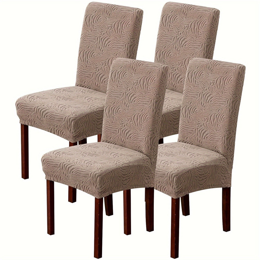Dining Chair Covers Stretch Jacquard Slipcovers Removable Washable Chair Protector for Kitchen Hotel Restaurant Set of 4 or 6