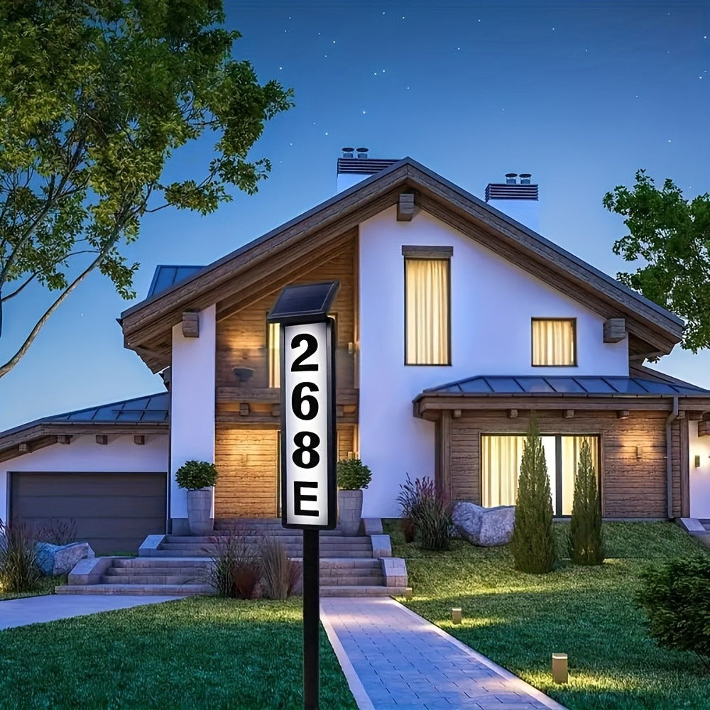 Solar House Number Light LED ¨C DIY Address Sign with 38 LEDs, Switchable Warm & Cool White, IP44 Weatherproof, 270¡ã Solar Panel, Auto On/Off for Home, Yard, Farm & Garden