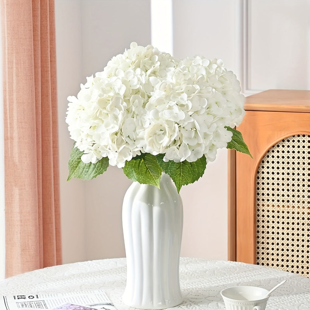 Real Touch Hydrangea Artificial Flowers 4/8pcs 21 Inch Full Latex Faux Hydrangea Stems for Wedding Table Centerpiece, Party Floral Arrangements, Home Vase Decor