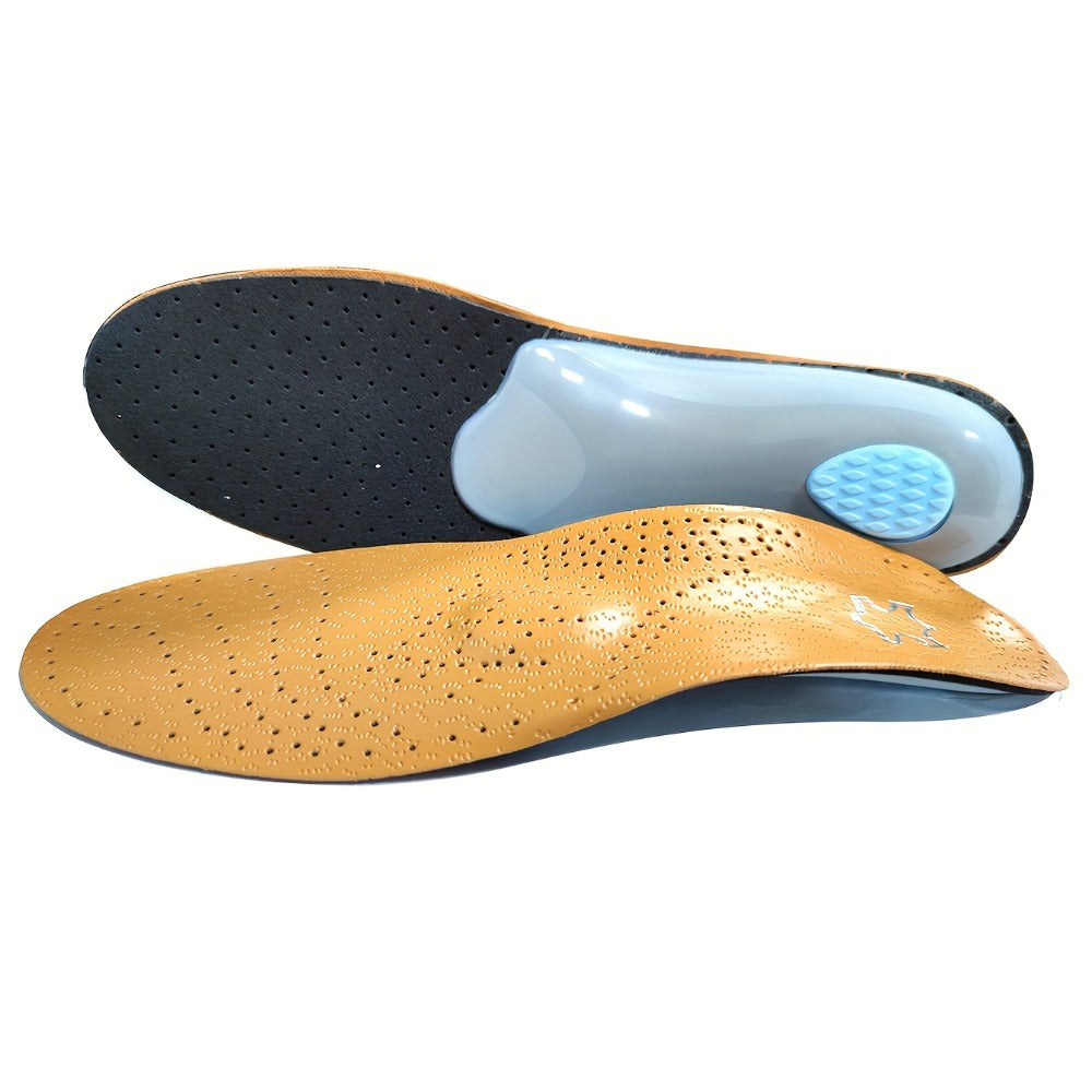 Leather Arch Support Insoles for Men & Women ¨C Cushioned Latex Orthotic Shoe Inserts with Nylon Support for All-Day Comfort and Pain Relief
