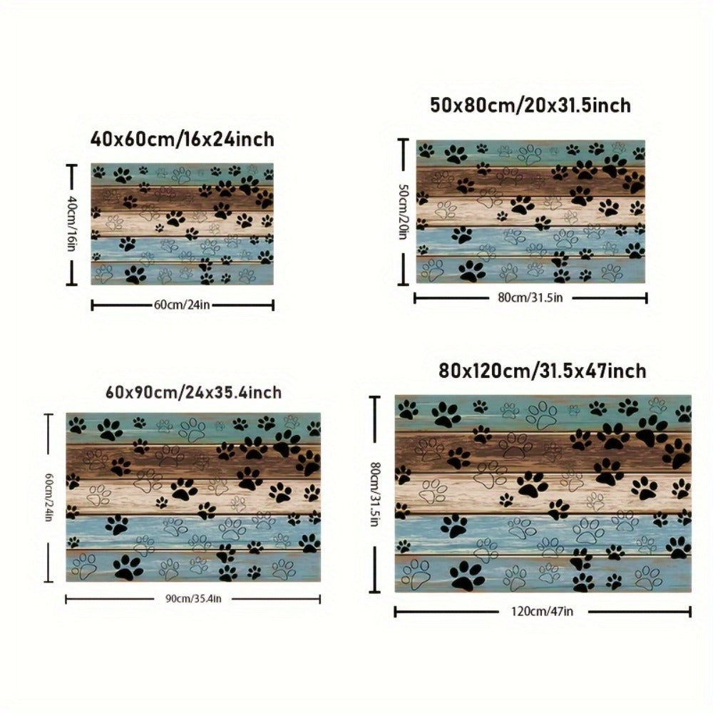 Cat Paw Print Door Mat Non-Slip Washable ¨C Indoor Outdoor Welcome Mat Quick-Dry Anti-Slip Rug for Living Room, Bedroom, Bathroom, Kitchen, Entryway ¨C Multiple Sizes