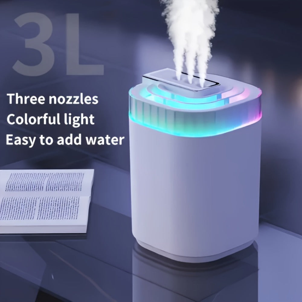 Ultrasonic Humidifier for Bedroom Desktop 1300ml Large Capacity Dual Spray Quiet Operation 10H Runtime USB Powered Anti Dry-Burn Night Light Cool Mist Humidifier for Home Office Baby Room