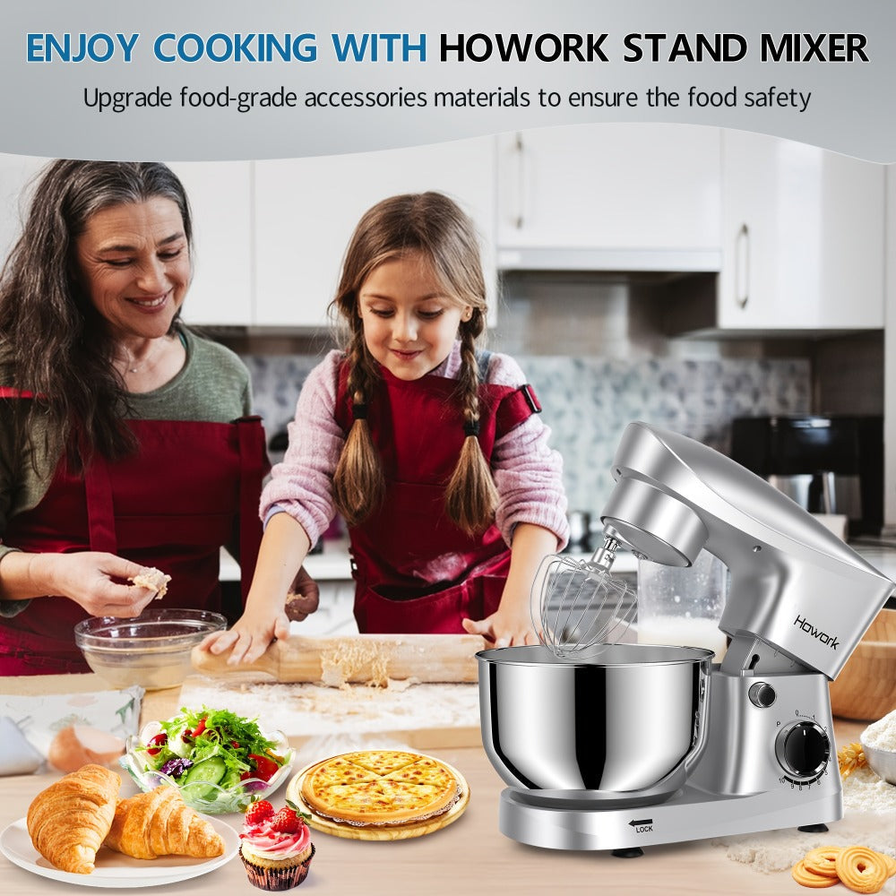 Stand Mixer 5QT, 10-Speed Electric Kitchen Mixer with Dough Hook, Flat Beater, Wire Whip & Pouring Shield ¡ª Dishwasher-Safe Attachments for Baking, Bread, Cake & Cookie Dough