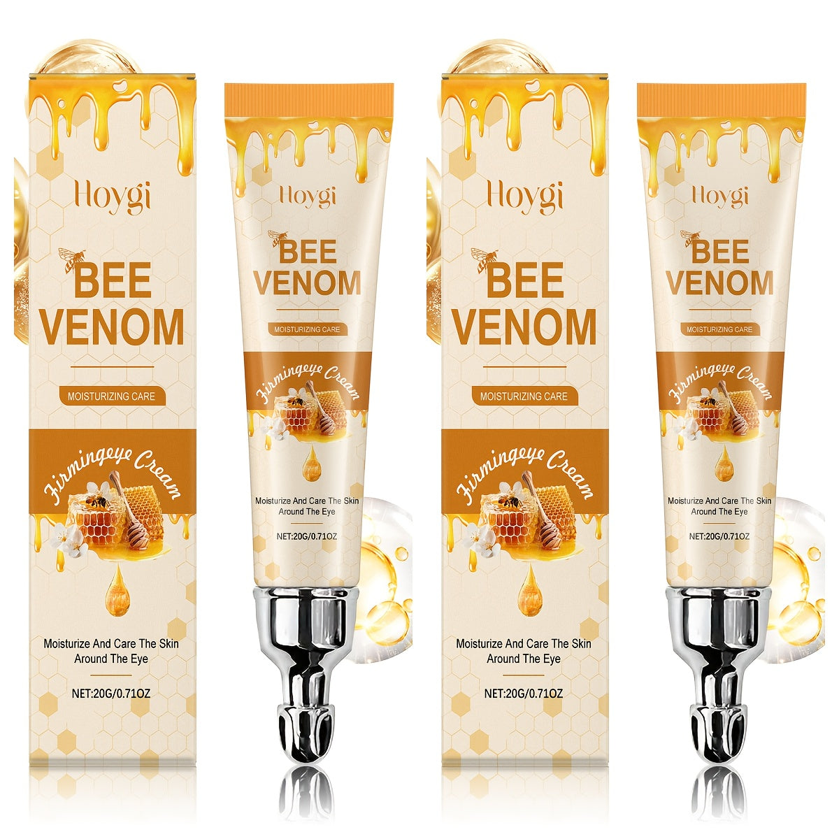 Eye Lifting Gel 2 Pack ¨C Bee Venom Instant Firming & Tightening Eye Cream, 60-Second Lift for Fine Lines, Dark Circles & Puffiness, Caffeine, Retinol & Hyaluronic Acid, 20g Each, Gift for Her