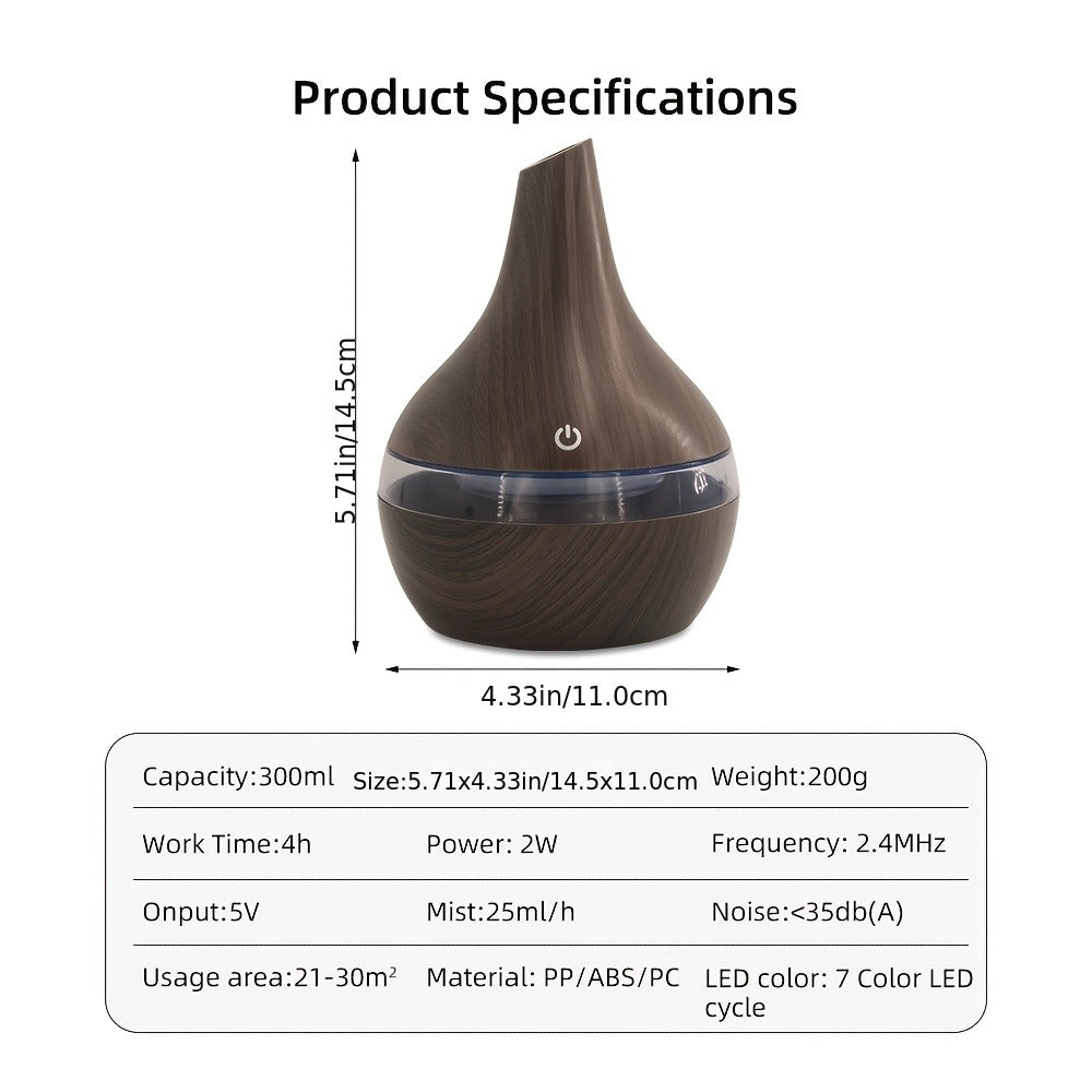 2-Pack Cool Mist Humidifier & Aromatherapy Essential Oil Diffuser ¨C Includes 16 Essential Oils & 7-Color Lights, 10.14oz Home Diffuser Set for Bedroom, Living Room & Office, Black