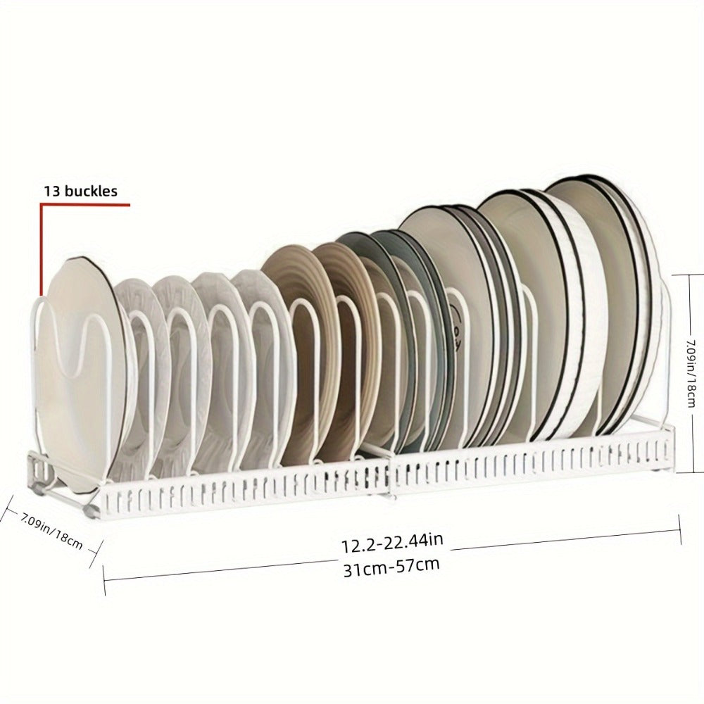 13-Shelf Metal Kitchen Storage Rack Organizer ¨C Extendable Cookware & Utensil Shelf for Cabinet, Countertop, Sink ¨C Freestanding Kitchen Cabinet Organizer with Golden Tube Design
