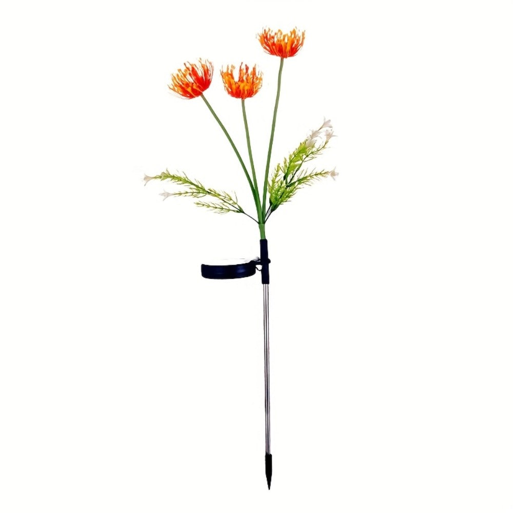 Solar Powered Flower Garden Lights 2-Pack ¨C 3-Head Outdoor Lawn Simulation Shore Flower Stake Lights for Courtyard, Garden, Pathway & Landscape Decoration