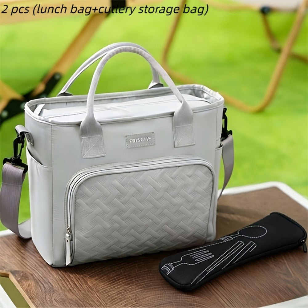 Insulated Lunch Bag Extra Large 11L Thermal Tote with Adjustable Shoulder Strap and Handle Hot Cold Food Carrier Beach Cooler Bag for Outdoor Picnic Work in Black Purple Green Grey