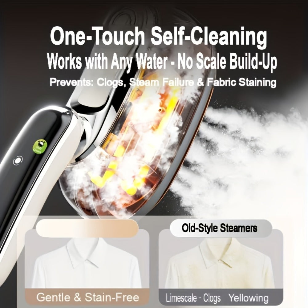 Smart Steam Iron Garment Steamer 2-in-1 1300W 5-Level Touchscreen Self-Cleaning Ceramic Soleplate 160ml Tank 5-Second Steam Horizontal Vertical Portable Home Travel White