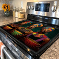 Stove Protector Mat African Tribal Pattern | Heat-Resistant Cooktop Cover for Gas Stove Induction Cooker & Oven | Reusable Non-Slip Kitchen Mat | Glass Countertop Washer Dryer Top Pad 28.35x20.47in