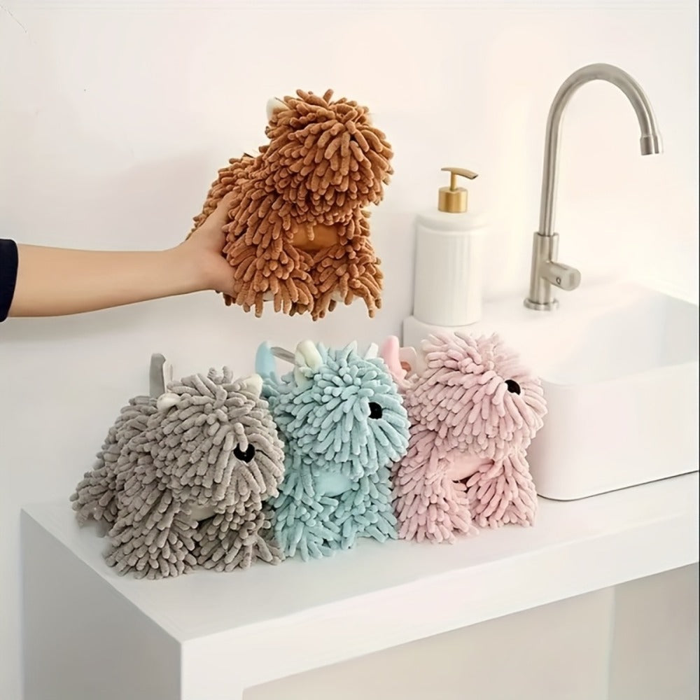 Cute Puppy Hand Towel Wall-Hanging Kitchen Bathroom Towel ¨C Soft Absorbent Cartoon Dog Decorative Cloth 150g/©O
