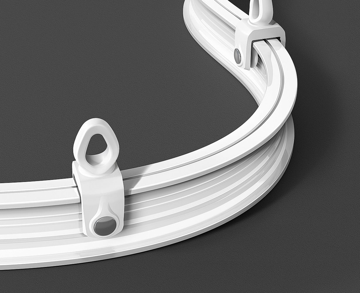 Flexible Curtain Rail Track ¨C Bendable PVC Ceiling Mount Curtain Rod for Bay Window, Bathroom & Home Decor, Trim-to-Fit Monorail Curtain Track System