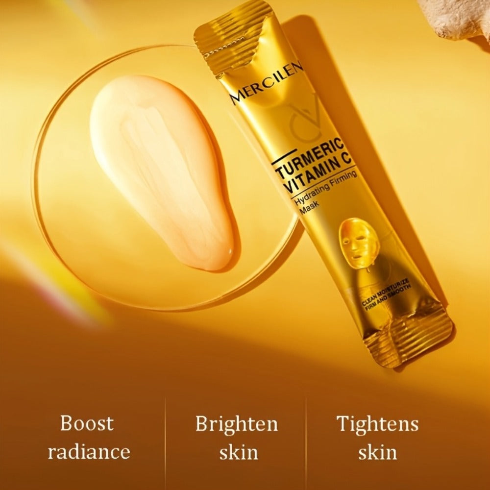 Turmeric Tear Off Facial Mask 20pcs - Deep Moisturizing Gel Face Mask, Brightening & Radiance Boosting, Non-Sticky Peel Off Mask for Daily Skin Care, Travel Size, Suitable for All Skin Types, Holiday Gift