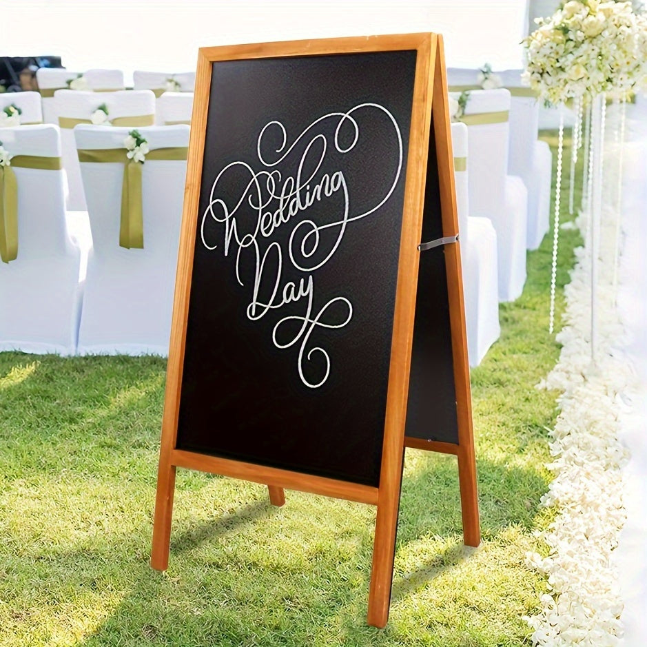 A-Frame Chalkboard Sign Double Sided Magnetic Wooden Standing Blackboard Menu Display Board for Restaurant Coffee Shop Bar Sidewalk Sandwich Board 39x20 Inch