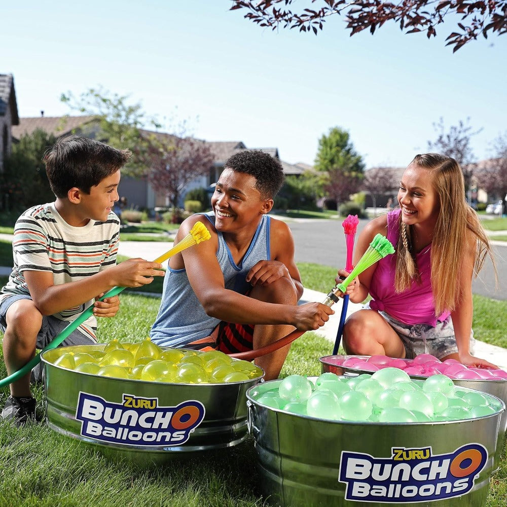 Rapid-Fill Self-Sealing Water Balloons 105+ 205+ Bulk Pack Outdoor Summer Fun Kids Adults Party Tropical Colors Fast Fill Balloon Fight Set ZURU Bunch O Balloons Compatible