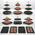 Cake Stand Set 10-Piece Black Tiered Cupcake Stands with Appetizer Trays for Birthday Baby Shower Bridal Shower Wedding Party Dessert Display