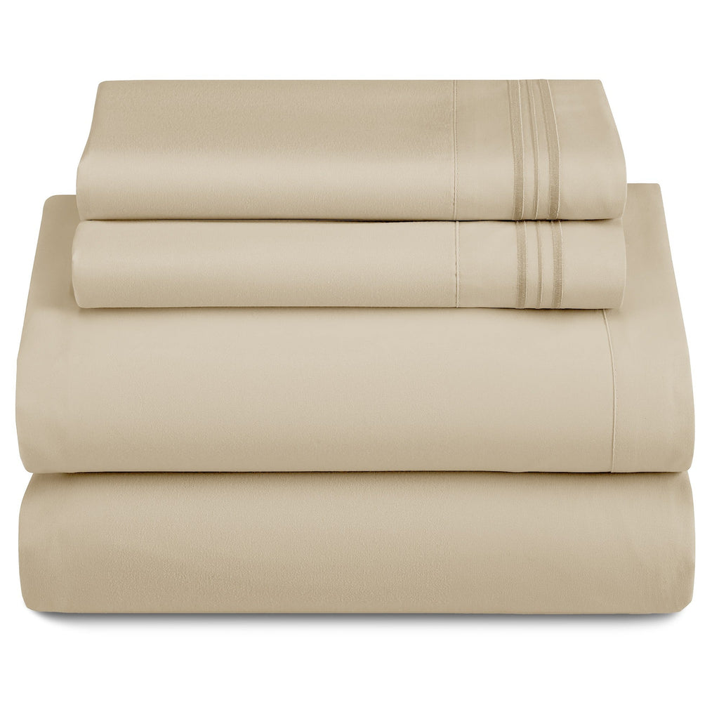 Bed Sheets Set 4-Piece Microfiber 1800 Series Deep Pocket Fitted Sheet Flat Sheet Pillowcases Soft Breathable Wrinkle Fade Resistant Twin Full Queen King Cal King 20 Colors