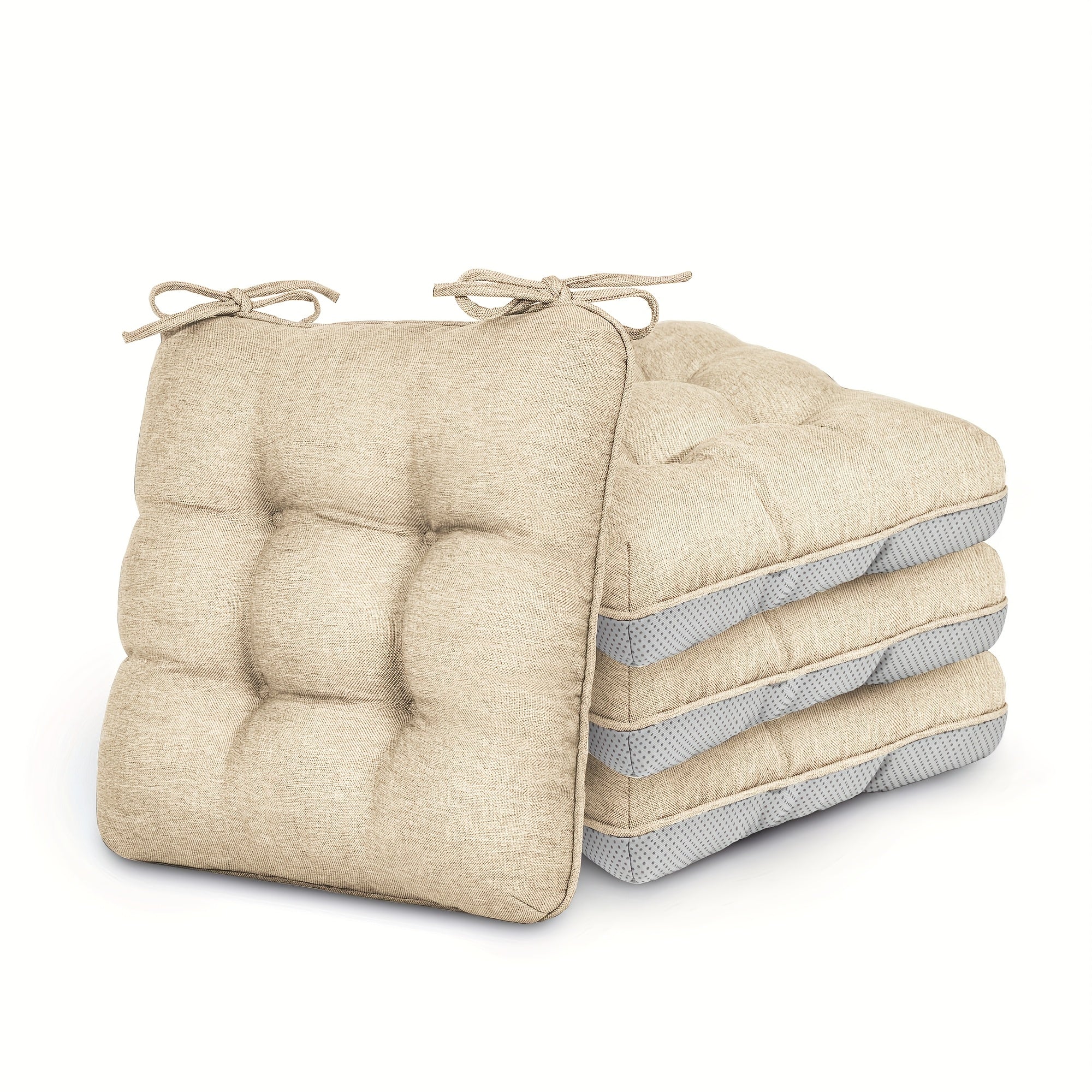 Memory Foam Chair Cushions 4/8 Pack, Non-Slip Seat Pads for Dining Chairs, Kitchen, Office & Patio ¨C Indoor Outdoor Chair Pads M/L Size