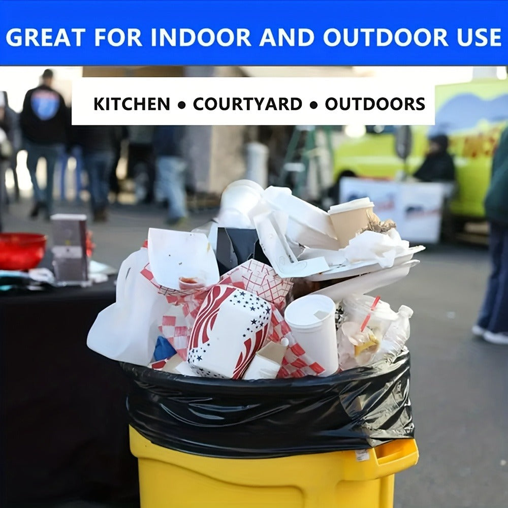 65 Gallon Large Black Garbage Bags Heavy Duty Super Strong Leak Proof Trash Bags for Kitchen Outdoor Garden Yard Waste Industrial Business 25 Pack 100 Pack