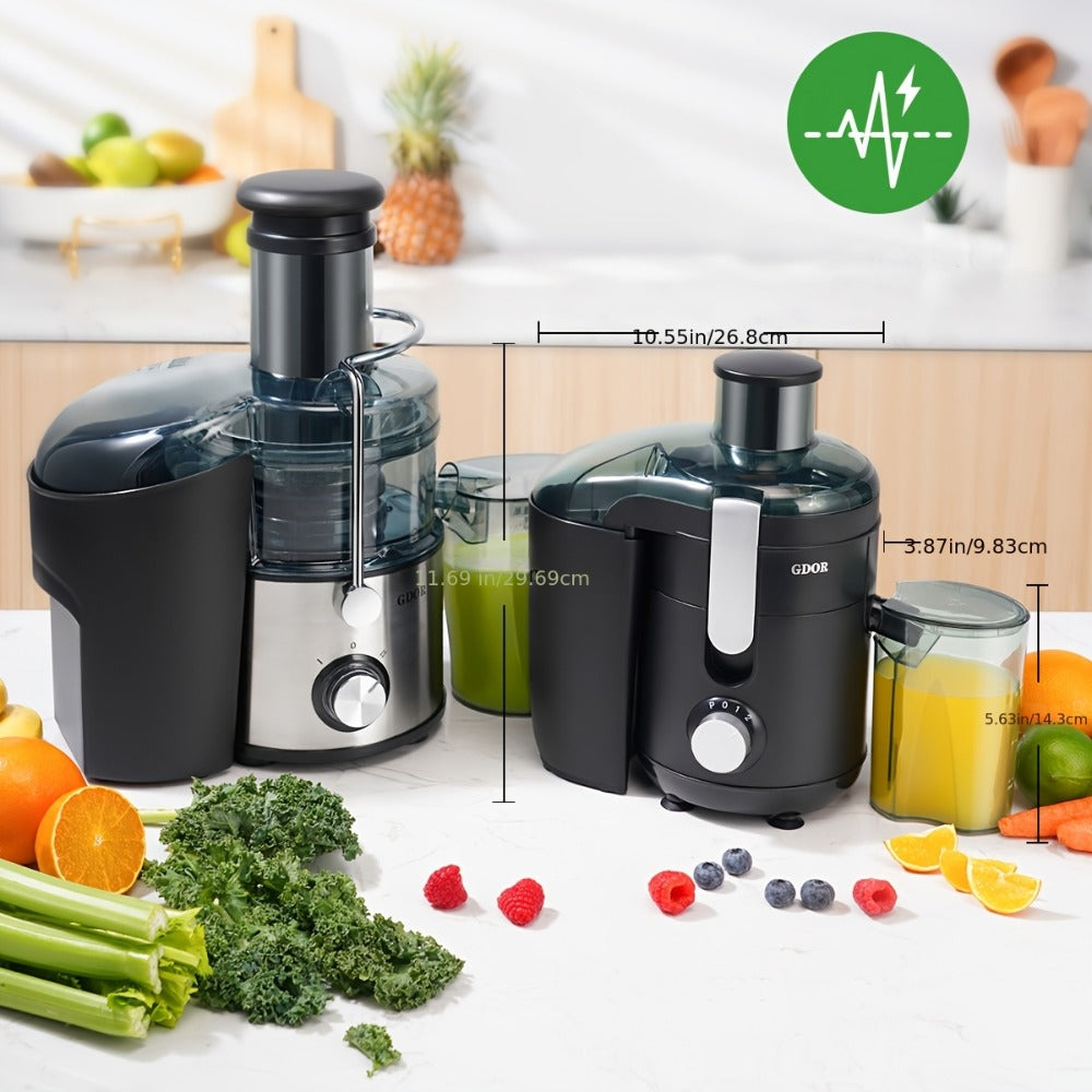 Compact Centrifugal Juicer Dual Speed - 2.5¡± Wide Feed Chute, BPA-Free Anti-Drip Spout, Easy Clean, Includes Juice Jug & Brush, Space-Saving Juicer for Fruits & Vegetables, White Grey Black