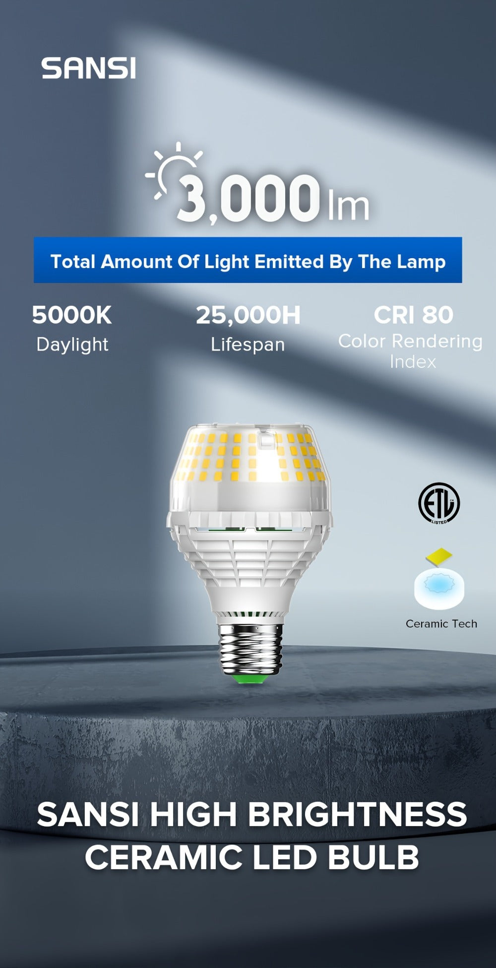 A19 LED Light Bulb 20W 3000 Lumens 250W Equivalent High Brightness Non-Dimmable ¨C E26 Base 270 Degree Beam Angle 25000H Lifespan, 5000K Daylight & 3000K Warm White for Home Office Indoor Lighting