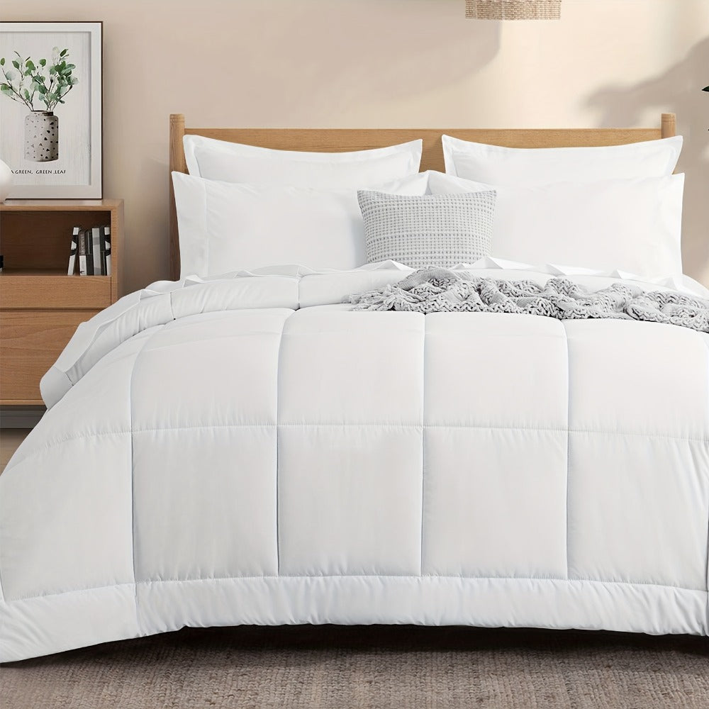 7 Piece Comforter Set Luxury Soft Fluffy Bedding All Season Bed in a Bag with Comforter Fitted Sheet Flat Sheet Pillowcases Hypoallergenic Breathable Easy Care Queen King Twin XL Full