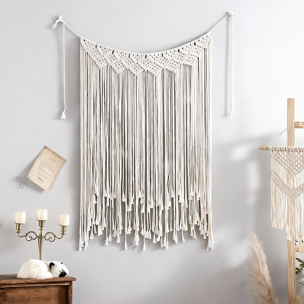 Bohemian Tapestry Wall Hanging - Large Boho Woven Wall Decor with Boho-Chic Patterns, Vertical Macrame Style Tapestry for Bedroom Living Room Wedding, Aesthetic Room Decor