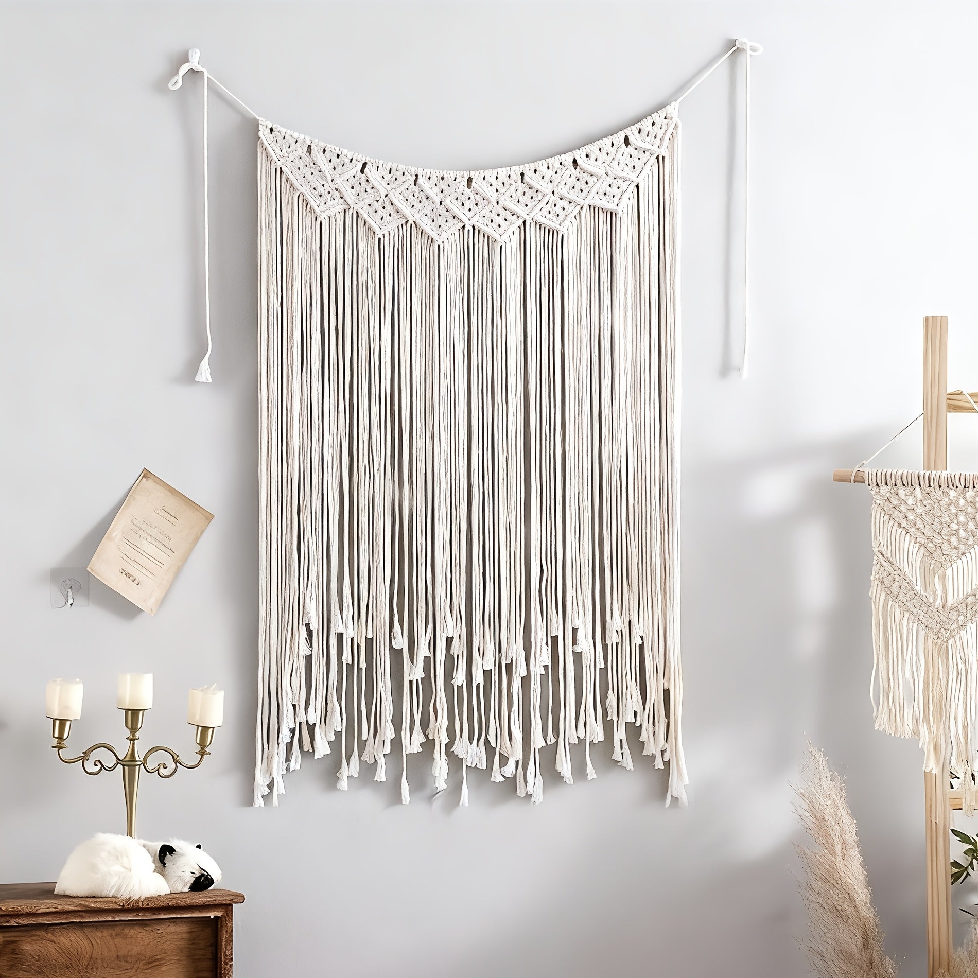 Bohemian Tapestry Wall Hanging - Large Boho Woven Wall Decor with Boho-Chic Patterns, Vertical Macrame Style Tapestry for Bedroom Living Room Wedding, Aesthetic Room Decor